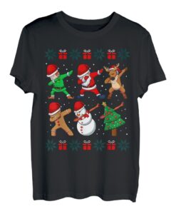 Dabbing Santa Elf Friends Weihnachten Jungen Mädchen Herren Xmas Dab T-Shirt