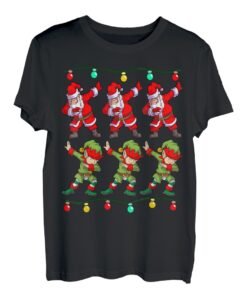 Dabbing Weihnachtsmann- und Elfenlichter, für Kinder, Mädchen, Jungen, Weihnachten T-Shirt