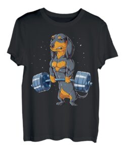 Dackel Gewichtheben Lustiges Kreuzheben Männer Fitness Gym Geschenk T-Shirt