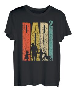Dad hoch 2 Vater Geschenk Motorrad Biker Motorradfahrer Papa T-Shirt