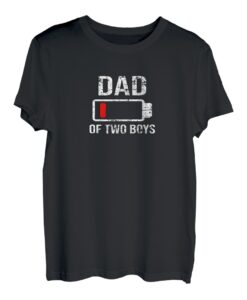 Dad of Two Jungen Batterie leer für Väter, Vater, Männer T-Shirt