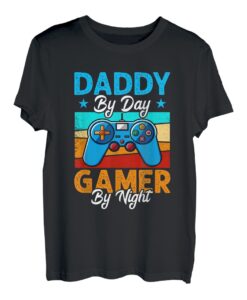 Daddy By Day Gaming By Night Videospiele Dad Father T-Shirt