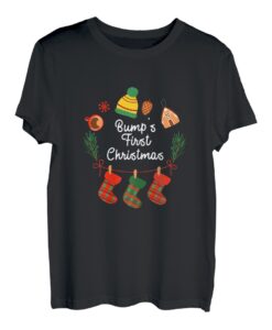 Damen Christmas Schwangerschaft Schwanger Nikolaus Xmas Geschenk T-Shirt