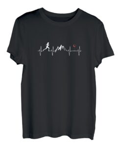 Damen Damen Berge Wein Geschenk Joggen Herzschlag Rennen T-Shirt T-Shirt