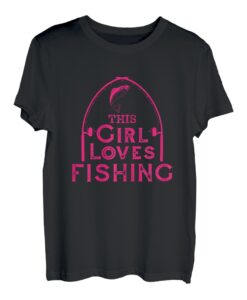 Damen Dieses Mädchen liebt Angeln Lustige Angelfrauen T-Shirt