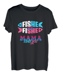 Damen Geschlecht Ideen enthüllen Fische oder Fische Mama liebt dich Angeln T-Shirt