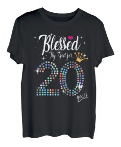 Damen gesegnet von Gott für 20 Jahre 20. Geburtstag Jahrestag T-Shirt