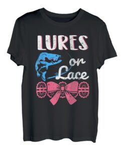 Damen Köder oder Spitze Schwangerschaft Geschlecht offenbart Angeln Mädchen Junge T-Shirt