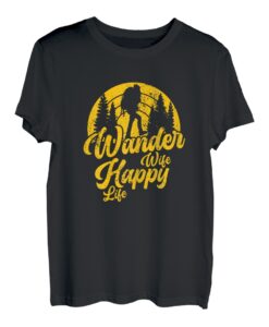 Damen Wander Wife Happy Life Natur Wanderer Wandern Bergsteiger T-Shirt