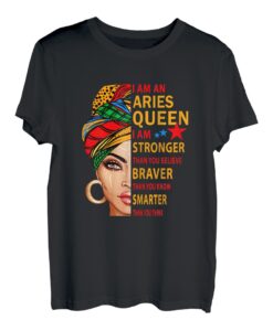 Damen Widder Königin I am stronger Geburtstagsgeschenk für Widder Sternzeichen T-Shirt