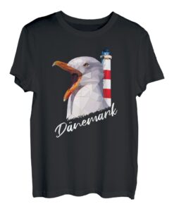 Dänemark Motiv mit Möwe und Leuchtturm Dänemark T-Shirt