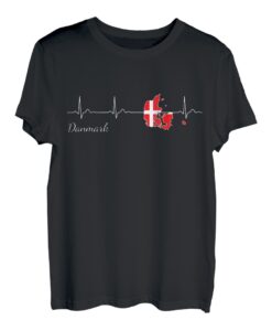 Danmark Herzschlag T-Shirt I Liebe Dänemark Flagge Idee