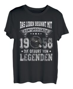 Das Leben Beginnt Mit 65 Jahre 1958 Die Geburt Von Legenden T-Shirt