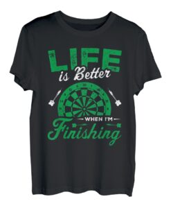 Das Leben ist besser, wenn ich angeln bin Dart Player Darts Triple 20 T-Shirt