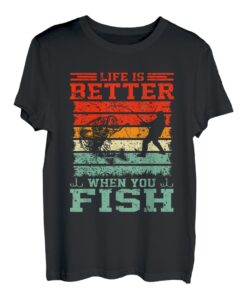 Das Leben ist besser, wenn man Angeln fängt Angeln T-Shirt