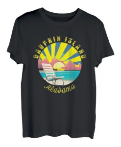 Dauphin Island Retro Sonnenuntergang & Strandurlaub T-Shirt