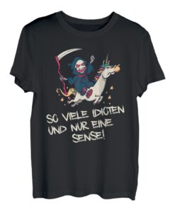 Der Sensenmann auf dem Einhorn T-Shirt