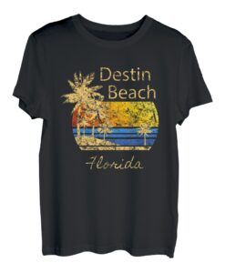 Destin Beach Florida Distressed Souvenir Sonnenuntergang T-Shirt