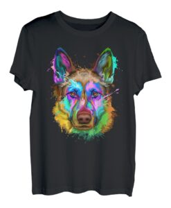Deutscher Schäferhund Splash Art Mutter Papa Hund Haustier Liebhaber Geschenk T-Shirt
