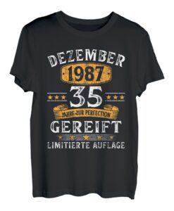 Dezember 1987 Lustige Geschenke Zum 35 Geburtstag Mann Frau T-Shirt