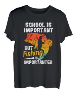 Die Schule ist wichtig, aber das Angeln ist wichtig, Jungen und Kinder T-Shirt