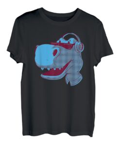 Dinosaurier mit Sonnenbrille Kopfhörer - Herren Damen Kinder T-Shirt