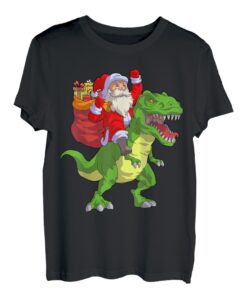 Dinosaurier Weihnachten Shirt Dino Kinder Jungen Kleinkind Weihnachtsmann Männer T-Shirt
