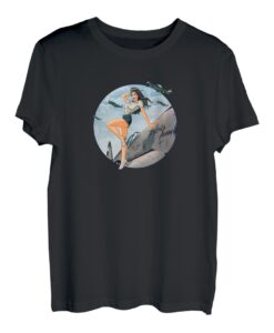 Distance Girl Air Force Bomb WW2 Poster Pin Up T-Shirt