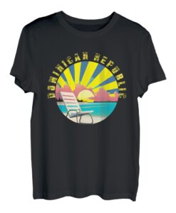 Dominikanische Republik Retro Sonnenuntergang & Strandurlaub T-Shirt