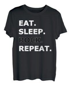 Eat Sleep Rock Repeat T-Shirt Rocker Metalhead Geschenkidee T-Shirt