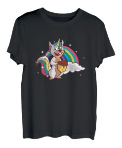Eichhörnchen Einhorn Regenbogen Eichel Fabelwesen Geschenk T-Shirt