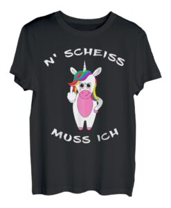 Einen Scheiss muss ich Einhorn Geschenk für Frauen T-Shirt