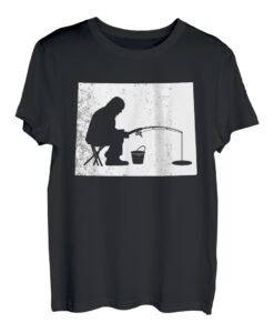 Eis- oder Schnee-Angeln, Colorado-Karte T-Shirt