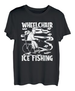 Eisangeln Rollstuhl Eisfischer - Angeln Eisangler Eisfischen T-Shirt