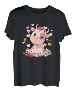 Erdbeer-Kuh, niedliche Kuh, rosa Kuh T-Shirt
