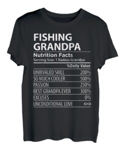 Ernährungsfakten zum Angeln von Opa | Lustiger Angeln Opa T-Shirt