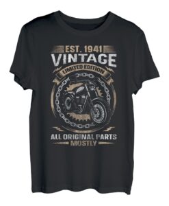 Est 1941 Vintage All Original Parts Motorrad 82. Geburtstags T-Shirt