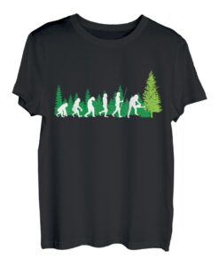 Evolution Holzfäller Baumfäller Kettensäge Förster Beruf T-Shirt