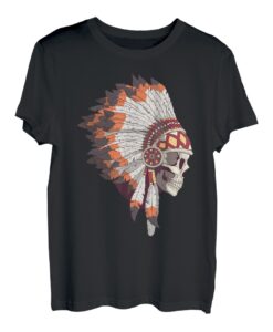 Exklusives Indianer Skull Häuptling T-Shirt Damen & Herren T-Shirt