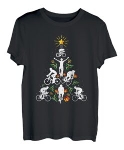 Fahrrad-Weihnachtsbaum, Weihnachts-Pyjama, cooler Weihnachts-Biker-Radfahrer T-Shirt