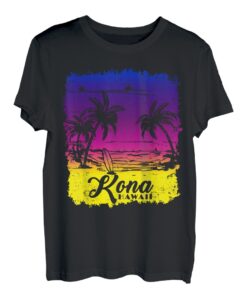 Familienurlaub Hawaii Kona Sonnenuntergang Strand lustig T-Shirt