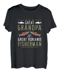 Fantastisches Lachsfischen Urgroßvater Great Kokanee Fisherman T-Shirt