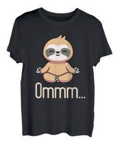 Faultier ommm Yoga Meditation Chilliges lustiges Retro T-Shirt