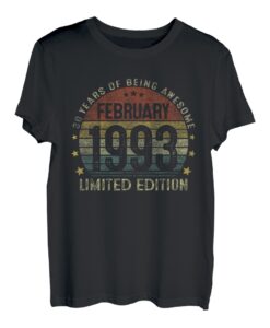 Februar 1993 Lustige Geschenke 30. Geburtstag Männer Frauen T-Shirt