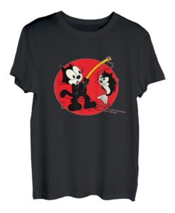 Felix Katze Cartoon Angeln Katze Fisch sieht aus wie Felix Vintage T-Shirt