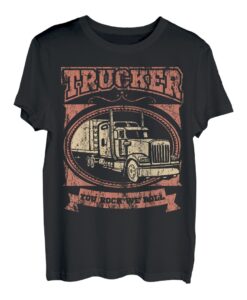 Fernfahrer Geschenk Trucker Retro Truck YOU ROCK WE ROLL T-Shirt