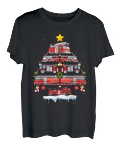 Feuerwehrmann Weihnachten Pyjama Feuerwehrauto Lustiges Feuerwehrmann Geschenk T-Shirt