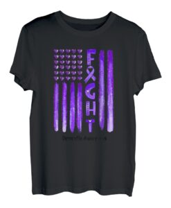 Fight Demenz Awareness American USA Flag Warrior Family T-Shirt