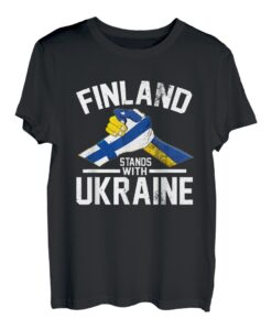 Finland steht mit Ukraine Ukrainische Flaggen-T-Shirts T-Shirt