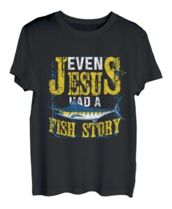 Fisch Geschenk Fischer Jesus Angeln T-Shirt